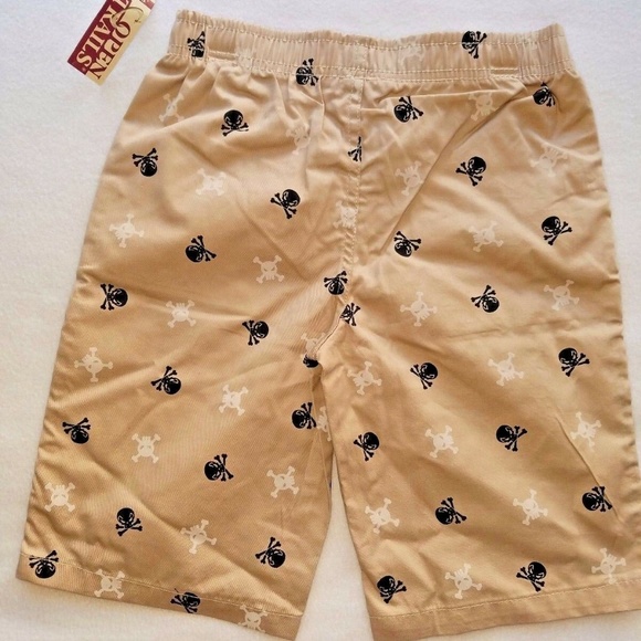 Open Trails Khaki Tan Boys Skulls Shorts S 5/6 - Picture 3 of 4